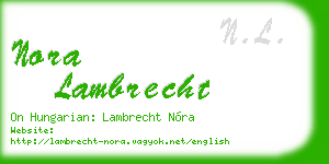 nora lambrecht business card